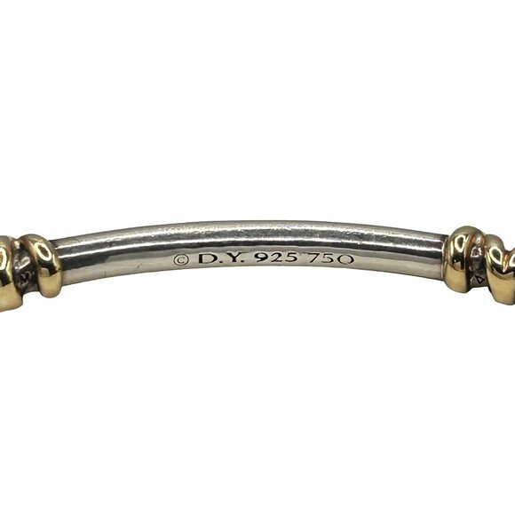 David Yurman Petite Helena Cable Station Bracelet 925 Silver/18k with Diamonds - Picture 7 of 9